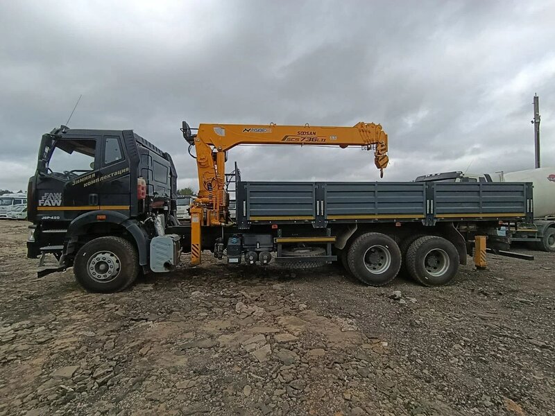 FAW J6 6x4 Бортовой с КМУ — фото 4