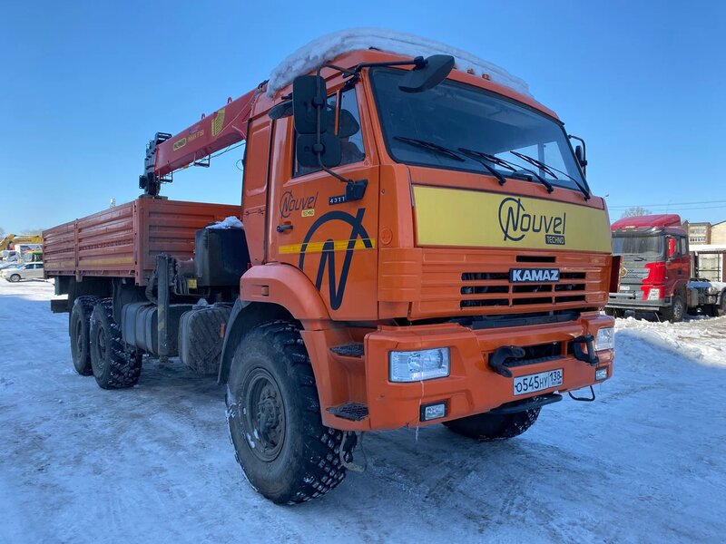 Кран центр "КАМАЗ" 659100 на шасси КамАЗ 43118 6x6 Бортовой с КМУ — фото 3