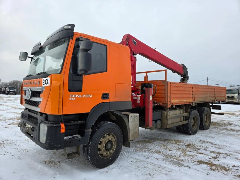 АВТОФЛАГМАН 3375 на шасси HONGYAN 908 6x4 Бортовой с КМУ — фото 3