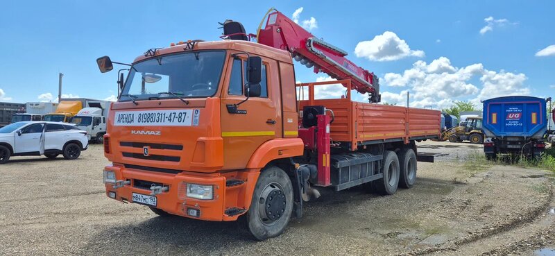 ЗАВОД АСАВТО 3387 на шасси КамАЗ 65115 6x4 Бортовой с КМУ — фото 3