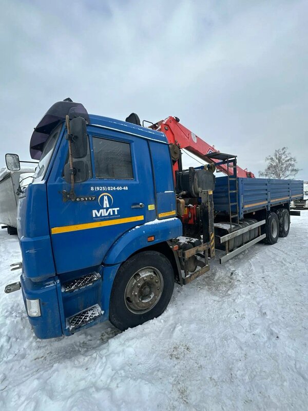 Строительные подъемные машины (СПМ) 7324 на шасси КамАЗ 65117 6x4 Бортовой с КМУ — фото 3